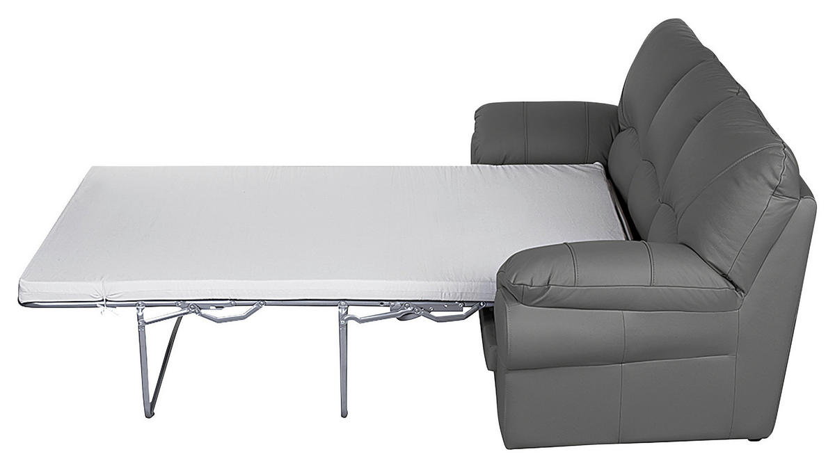 SCHLAFSOFA in Leder Anthrazit  - Anthrazit/Schwarz, Design, Leder/Kunststoff (205/92/85cm) - Livetastic