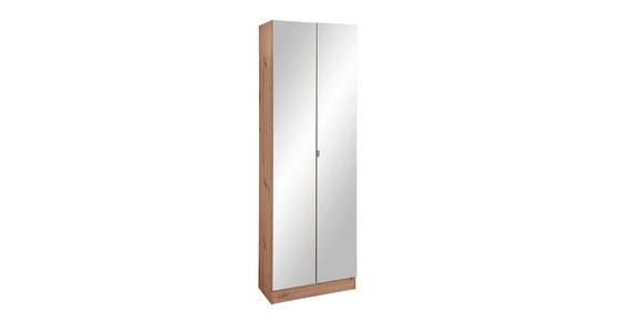 HOCHSCHRANK 65/195,5/33 cm  - Eichefarben, KONVENTIONELL, Glas/Holzwerkstoff (65/195,5/33cm) - Xora