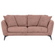 2-SITZER-SOFA  in Chenille Altrosa  - Schwarz/Altrosa, KONVENTIONELL, Textil/Metall (190/70/98cm) - Carryhome
