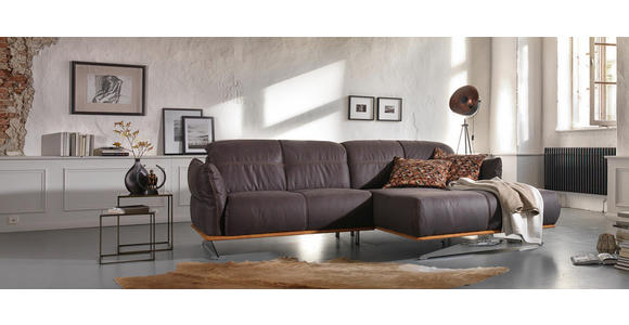 WOHNLANDSCHAFT in Textil Anthrazit, Currygelb - Chromfarben/Currygelb, Design, Textil/Metall (281/186cm) - Hom`in