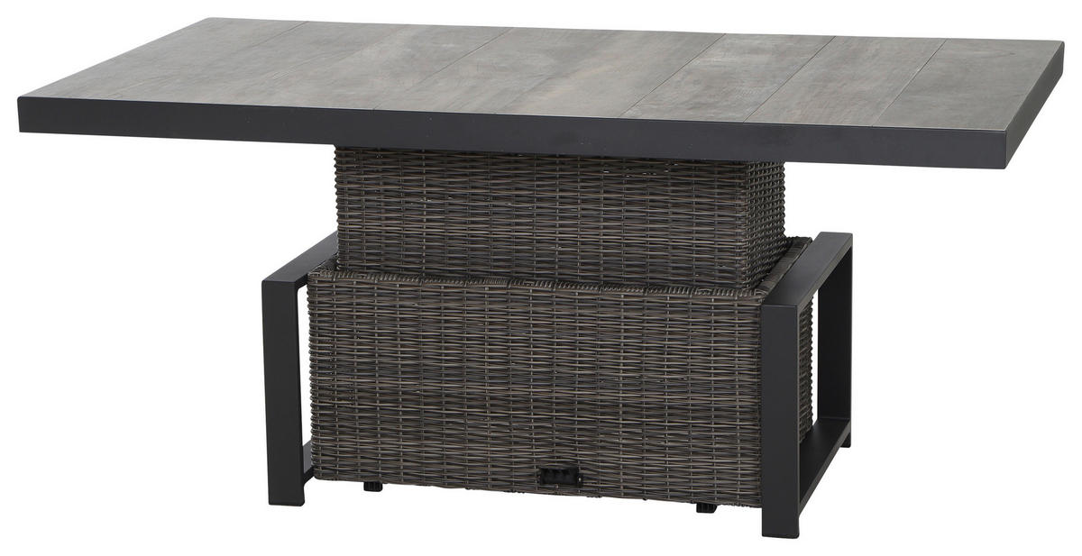LOUNGEGARNITUR 4-teilig   72/103/160 cm Aluminium  - Grau, Basics, Keramik/Kunststoff (72/103/160cm) - Siena Garden