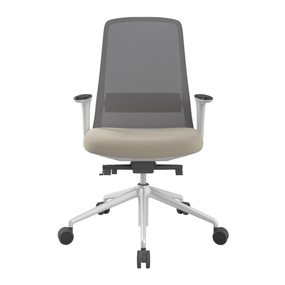 DREHSTUHL Grau, Weiß, Beige  - Beige/Weiß, MODERN, Kunststoff/Textil (70/103-115/70cm)