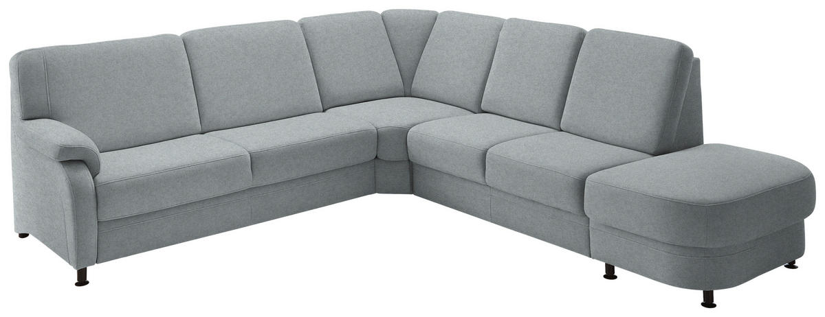 ECKSOFA Flachgewebe Grau  - Schwarz/Grau, Konventionell, Textil/Metall (269/287cm) - Beldomo System