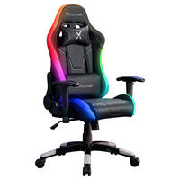 GAMINGSTUHL  in Lederlook Schwarz  - Schwarz, MODERN, Kunststoff/Textil (55/113/62,5cm) - X Rocker