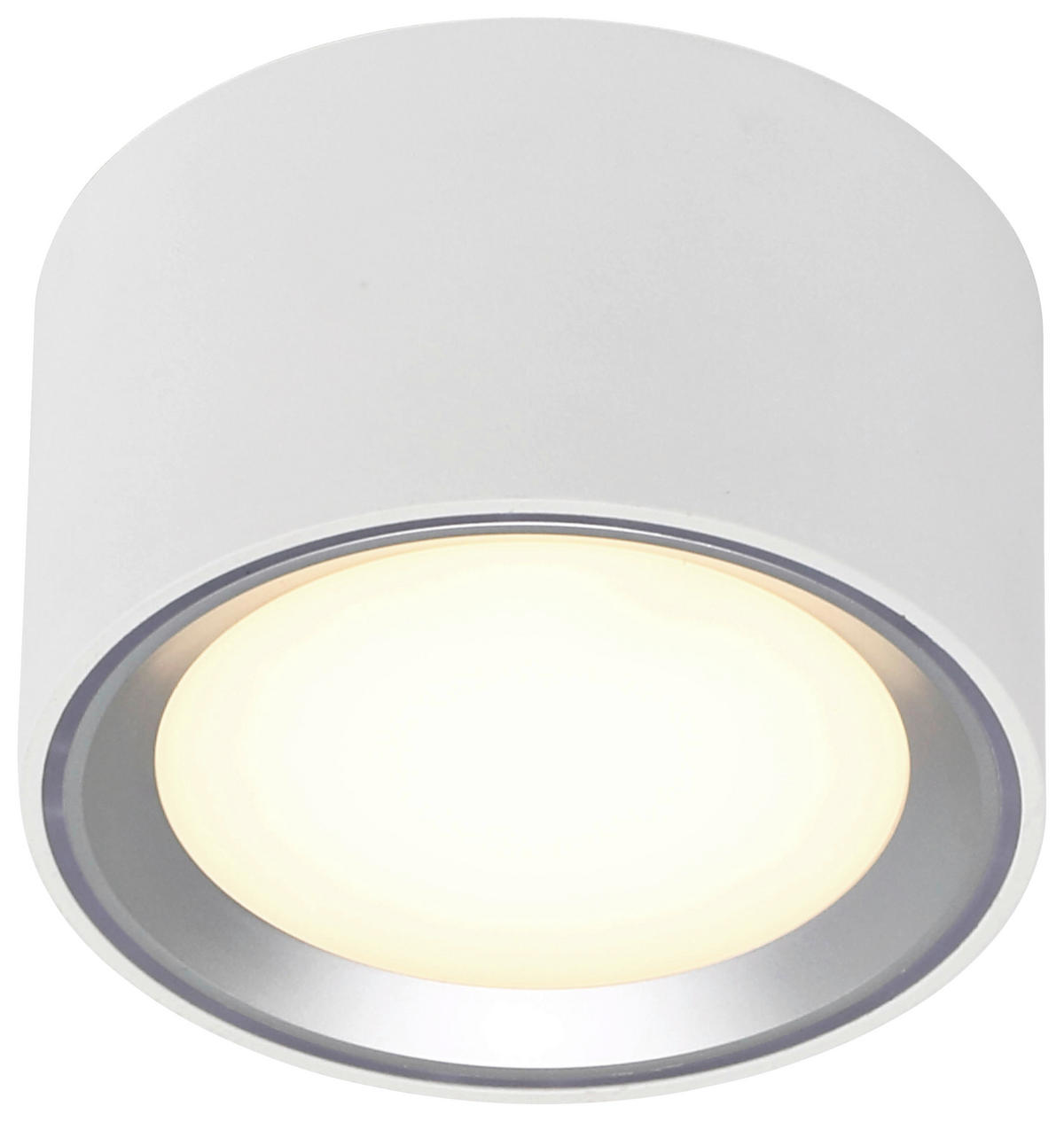 AUFBAULEUCHTE 10/6 cm  - Edelstahlfarben/Weiß, Design, Metall (10/6cm) - Nordlux