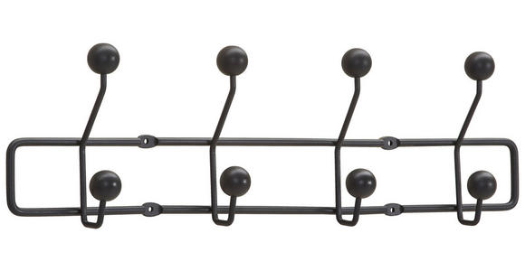 HAKENLEISTE in Schwarz - Schwarz, Trend, Metall (52/14,5/5cm) - Carryhome