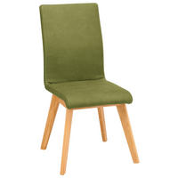 STUHL  Lederauswahl, Stoffauswahl Mikrofaser  - Beige/Olivgrün, Design, Holz/Textil (45/102/56cm) - Novel