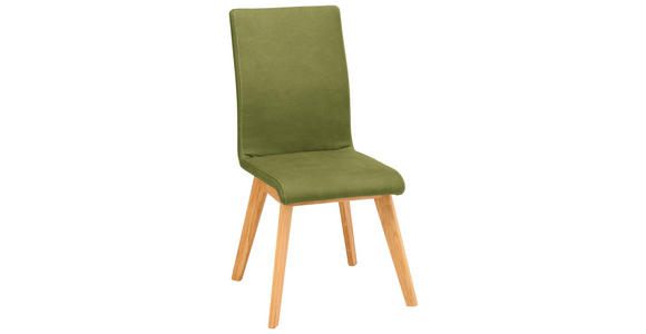 STUHL  Lederauswahl, Stoffauswahl Mikrofaser  Olivgrün  - Beige/Olivgrün, Design, Holz/Textil (45/102/56cm) - Novel