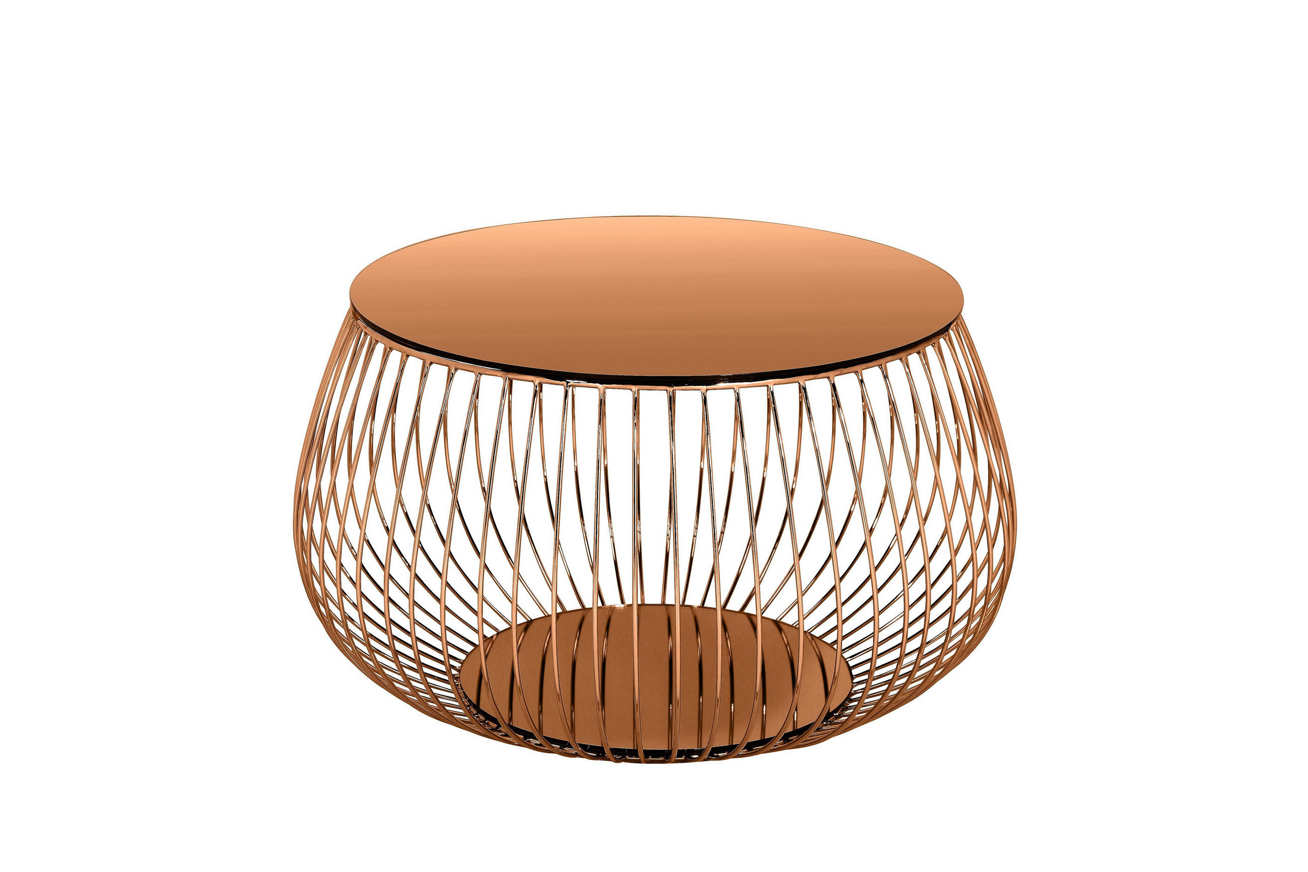 COUCHTISCH Kristallglas, Farbglas 72/72/42 cm rund Roségold  - Roségold, Design, Glas/Metall (72/72/42cm) - Livetastic
