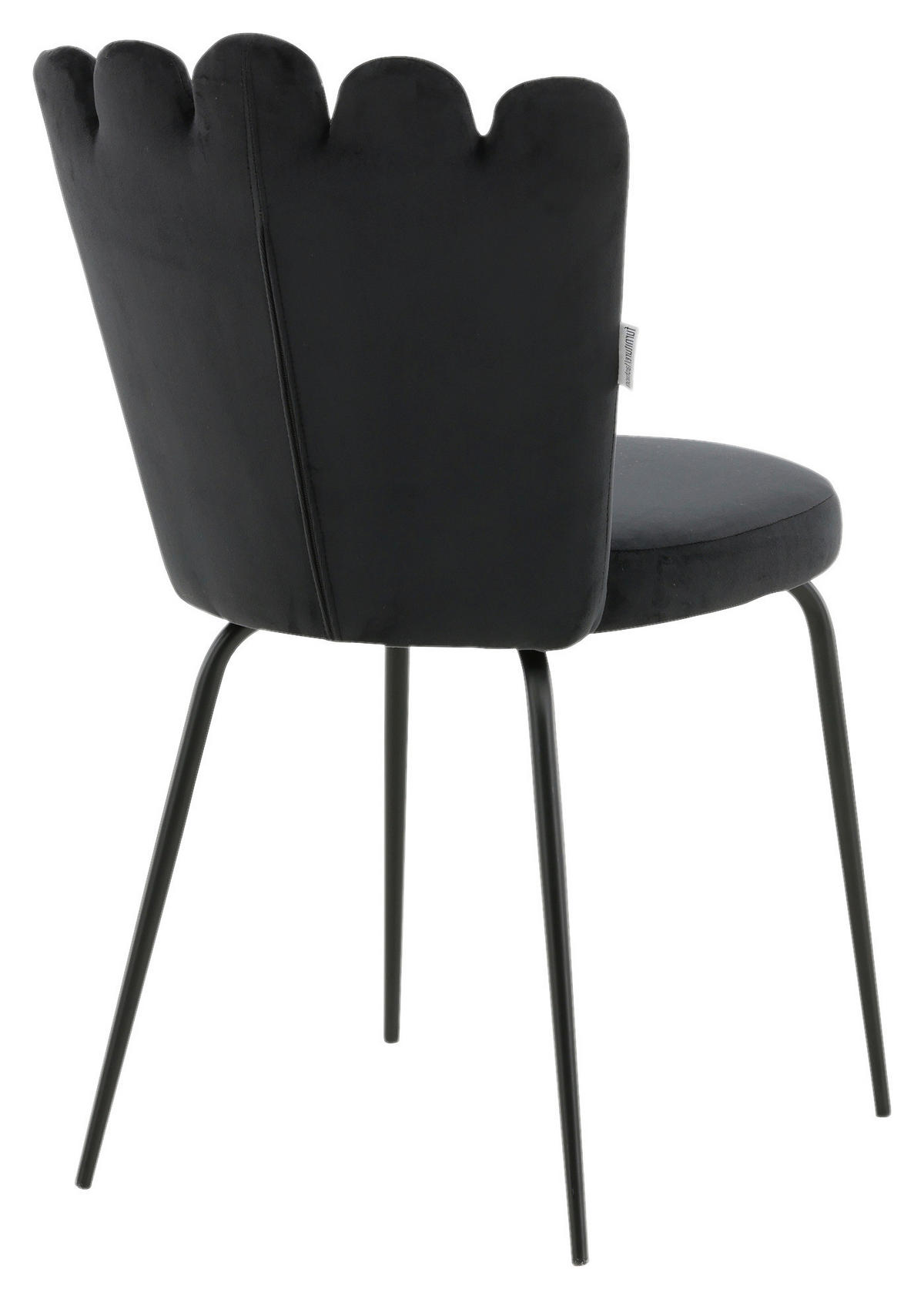STUHL-SET 2 Stück  in Samt Metall, Textil  - Schwarz, Design, Textil/Metall (44,5/82,5/54cm) - Livetastic