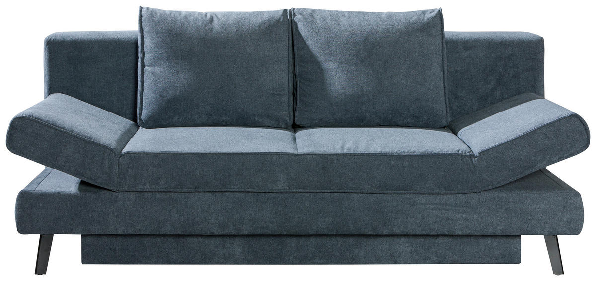 SCHLAFSOFA Grau  - Schwarz/Grau, Design, Textil/Metall (200/85/90cm) - Novel