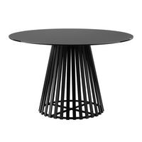 ESSTISCH 120/120/75 cm  Metall, Glas rund Schwarz  - Schwarz, Design, Glas/Metall (120/120/75cm) - home24