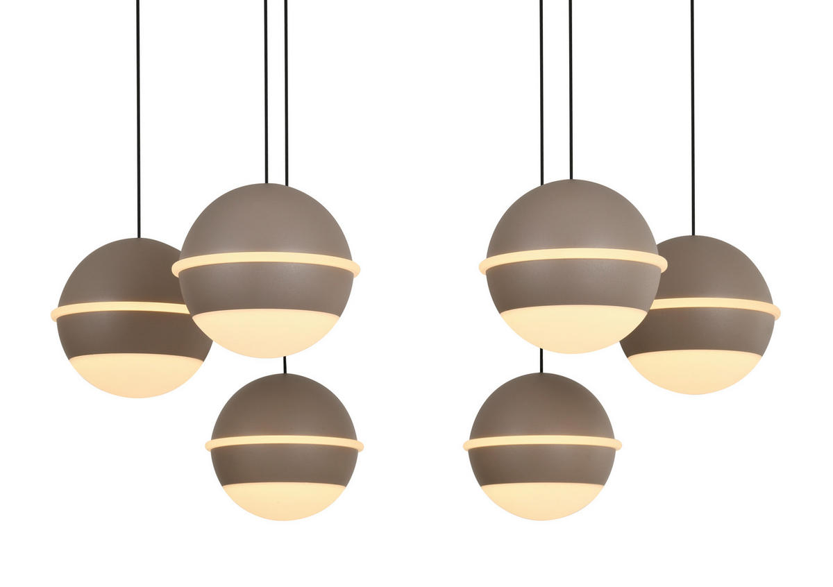 LED-HÄNGELEUCHTE Biarritz 46/150/46 cm  - Sandfarben, Design, Kunststoff/Metall (46/150/46cm)