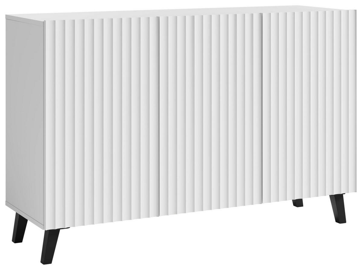 ŠIROKÁ KOMODA, biela, 120/78/39,1 cm - čierna/biela, Design, kompozitné drevo/plast (120/78/39,1cm) - Livetastic