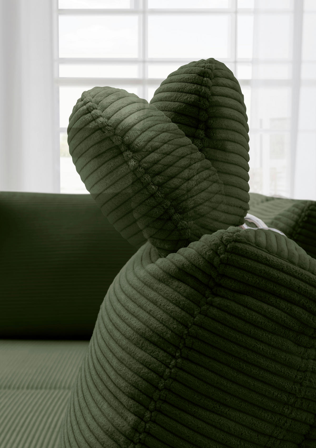 ECKSCHLAFSOFA in Cord Dunkelgrün  - Wildeiche/Dunkelgrün, Modern, Holz/Textil (206/261cm) - Livetastic