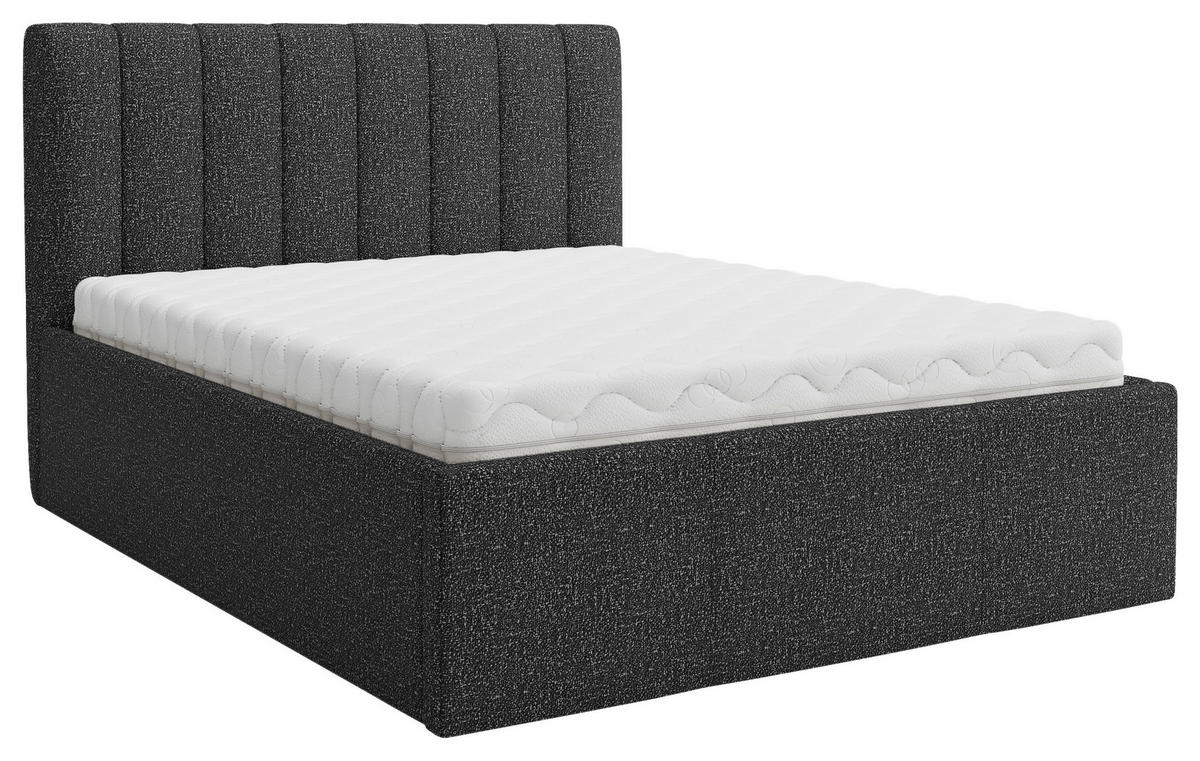 STOPPAD SÄNG 160/200 cm  i antracit  - antracit, Trend, trä/textil (160/200cm) - Best Price