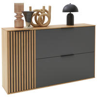 HÄNGESCHUHSCHRANK Eiche, Asteiche furniert, teilmassiv Grau, Eichefarben, Eiche Bianco  - Eiche Bianco/Eichefarben, Design, Holz/Holzwerkstoff (140/83/31cm) - Dieter Knoll