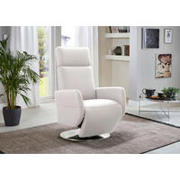 RELAXSESSEL 71/110/82 cm  in Leder Weiß  - Chromfarben/Weiß, KONVENTIONELL, Leder/Metall (71/110/82cm) - Sit & More