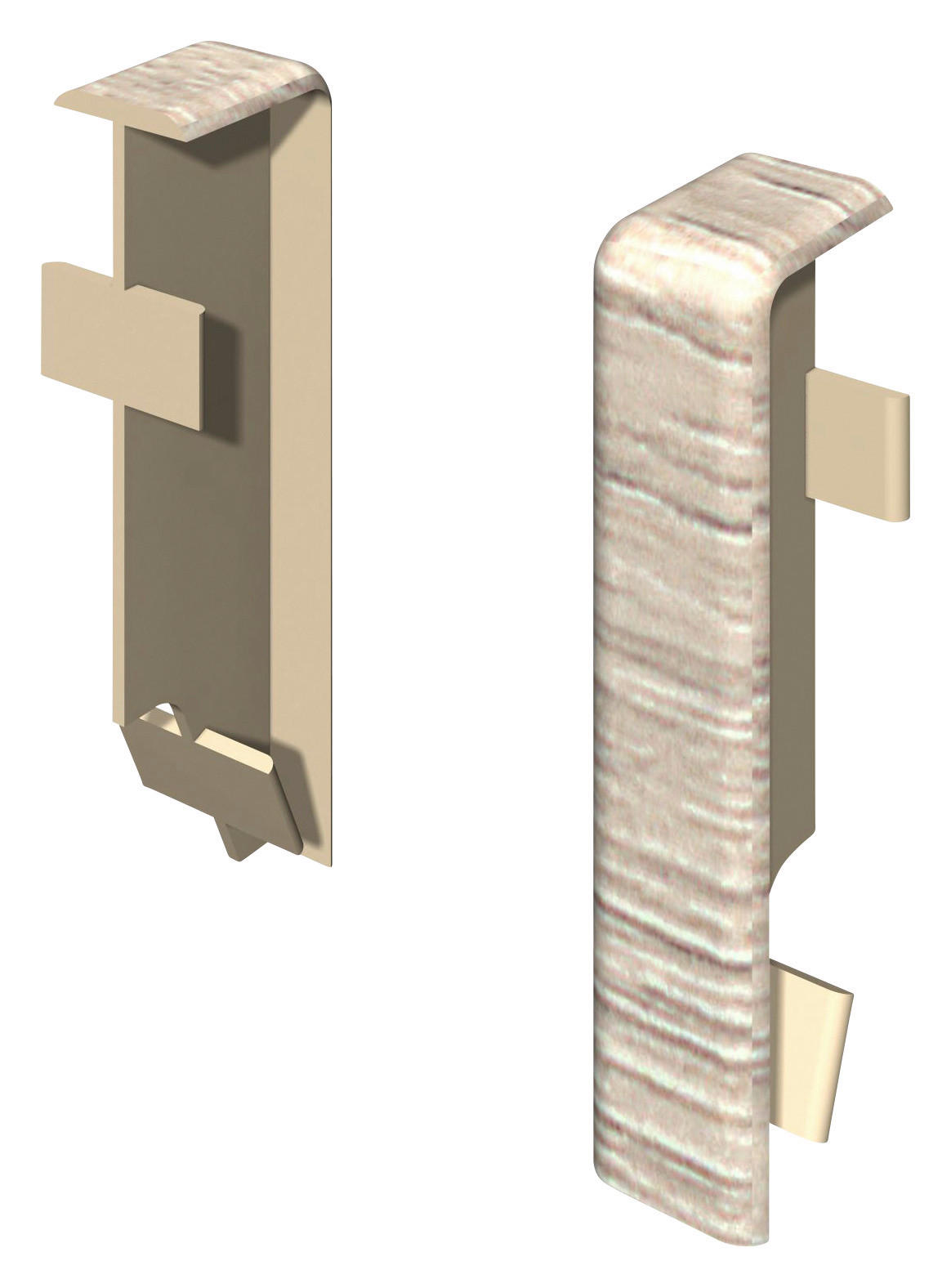 SOCKELLEISTENVERBINDUNGSSTÜCK Grau, Eschefarben  - Eschefarben/Grau, KONVENTIONELL, Kunststoff (1.6/1.2/5.9cm) - Egger Holzwerkstoffe