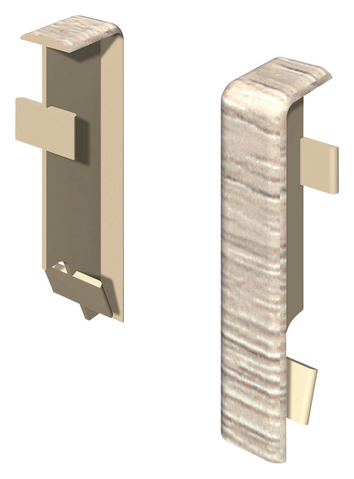 SOCKELLEISTENVERBINDUNGSSTÜCK Grau, Eschefarben  - Eschefarben/Grau, KONVENTIONELL, Kunststoff (1.6/1.2/5.9cm) - Egger Holzwerkstoffe