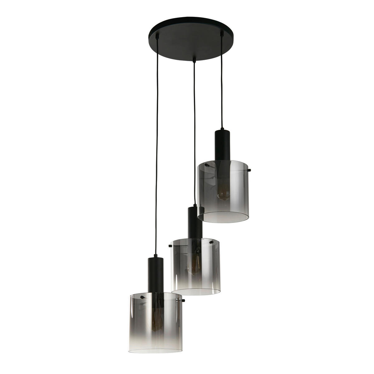 HÄNGLAMPA Sweden 42/35-150 cm  - svart, Modern, metall/glas (42/35-150cm)