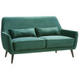3-SITZER-SOFA  in Mikrofaser Grün  - Schwarz/Grün, Trend, Holz/Textil (160/86/80cm) - Carryhome