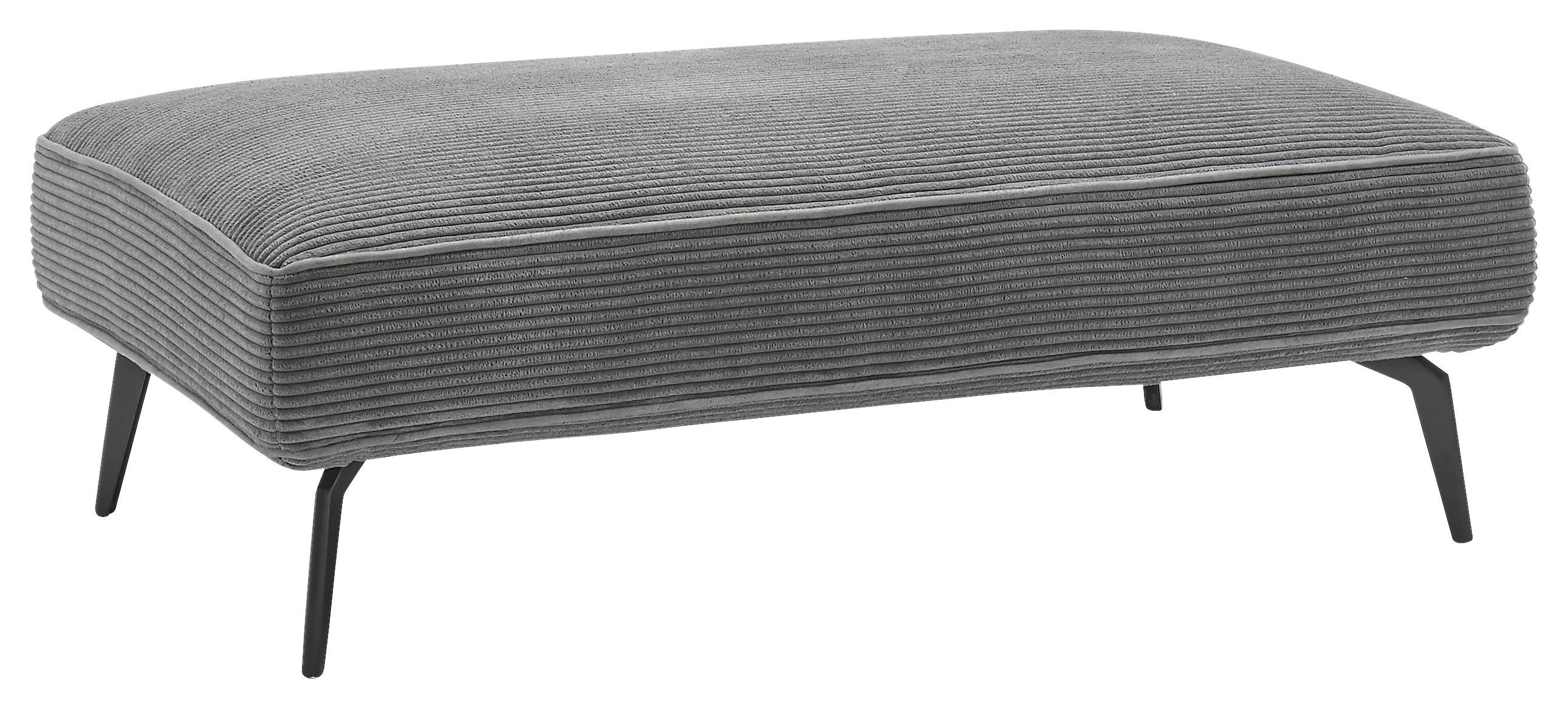 HOCKER Cord Dunkelgrau  - Dunkelgrau/Schwarz, KONVENTIONELL, Textil/Metall (141/43/79cm) - SetOne by Musterring