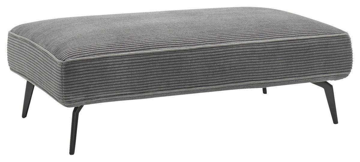 HOCKER Cord Dunkelgrau  - Dunkelgrau/Schwarz, KONVENTIONELL, Textil/Metall (141/43/79cm) - SetOne by Musterring