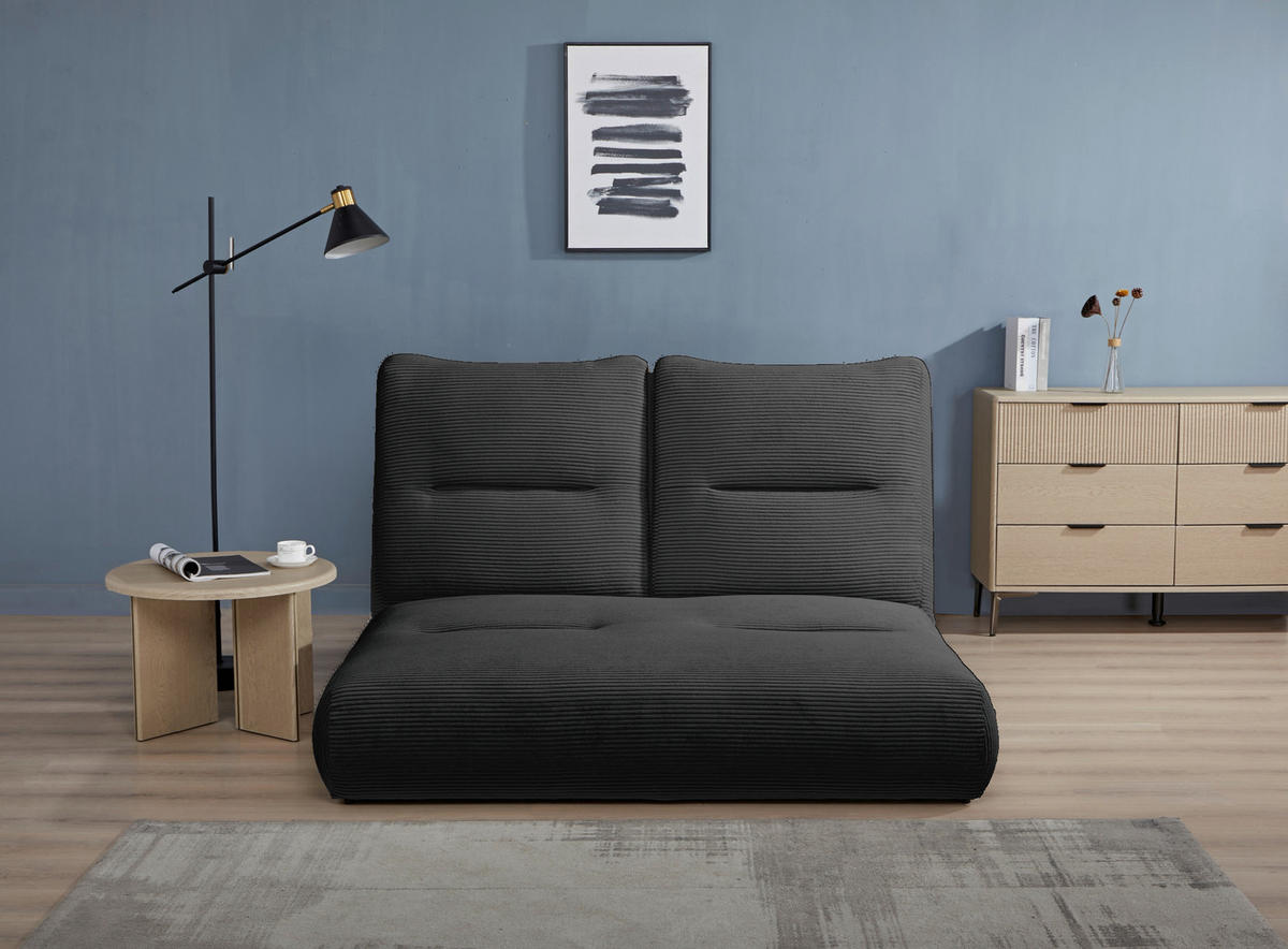 SCHLAFSOFA in Cord Schwarz  - Schwarz, Design, Textil (159/88/160cm) - Livetastic