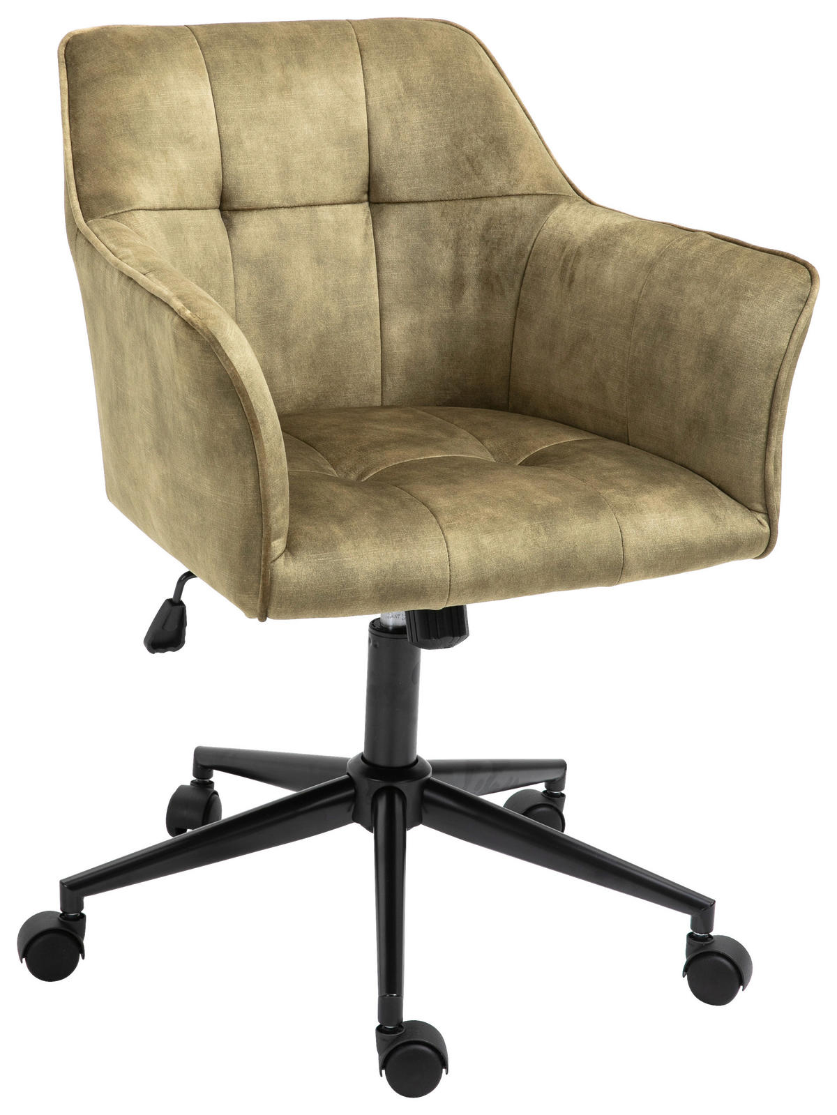 DREHSTUHL  in Samt Olivgrün  - Schwarz/Olivgrün, MODERN, Kunststoff/Textil (60/90/61cm) - MID.YOU