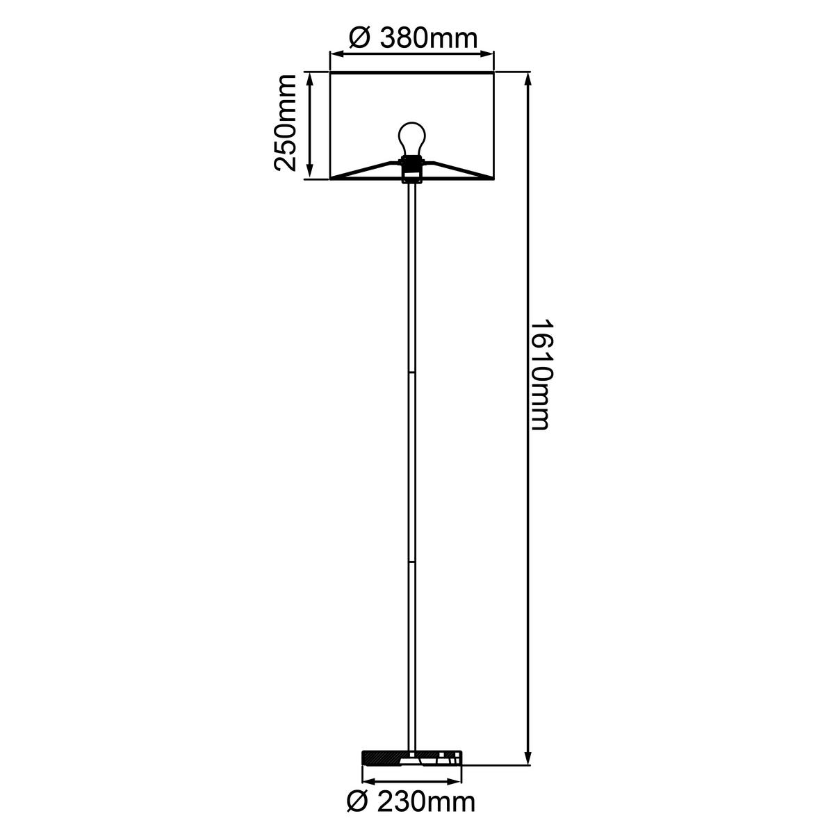 STEHLEUCHTE 38/161,5 cm   - Hellbraun/Schwarz, Natur, Holz/Metall (38/161,5cm) - Brilliant