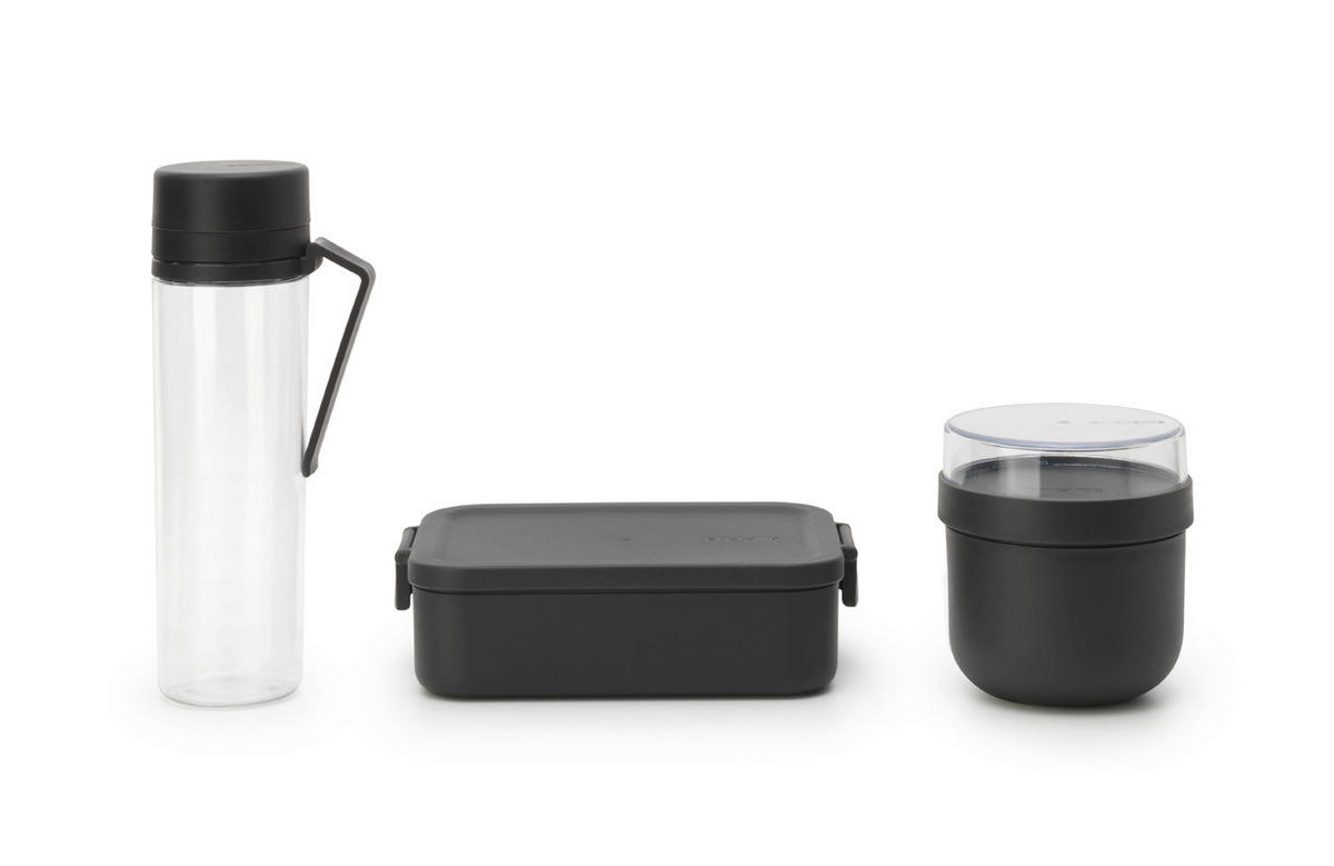 PAUSENSET - Dunkelgrau/Transparent, Basics, Kunststoff (38/22.2/14cm) - Brabantia