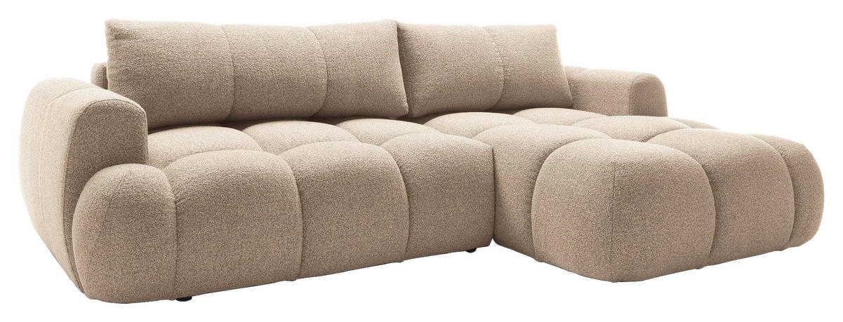 ECKSOFA Hellbraun Struktur  - Hellbraun/Schwarz, KONVENTIONELL, Kunststoff/Textil (272/172cm) - Carryhome