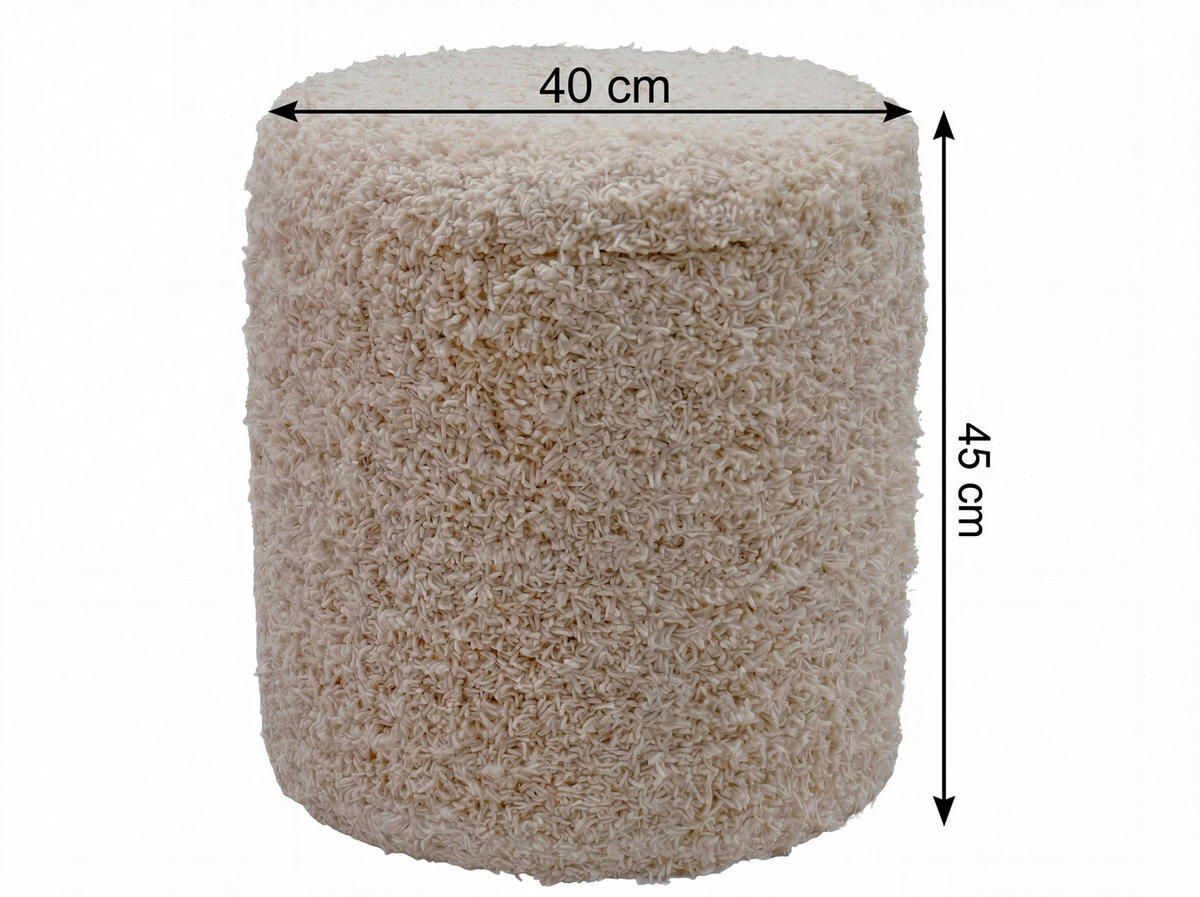 HOCKER Textil Beige  - Beige, Design, Textil (40/45/40cm) - Livetastic