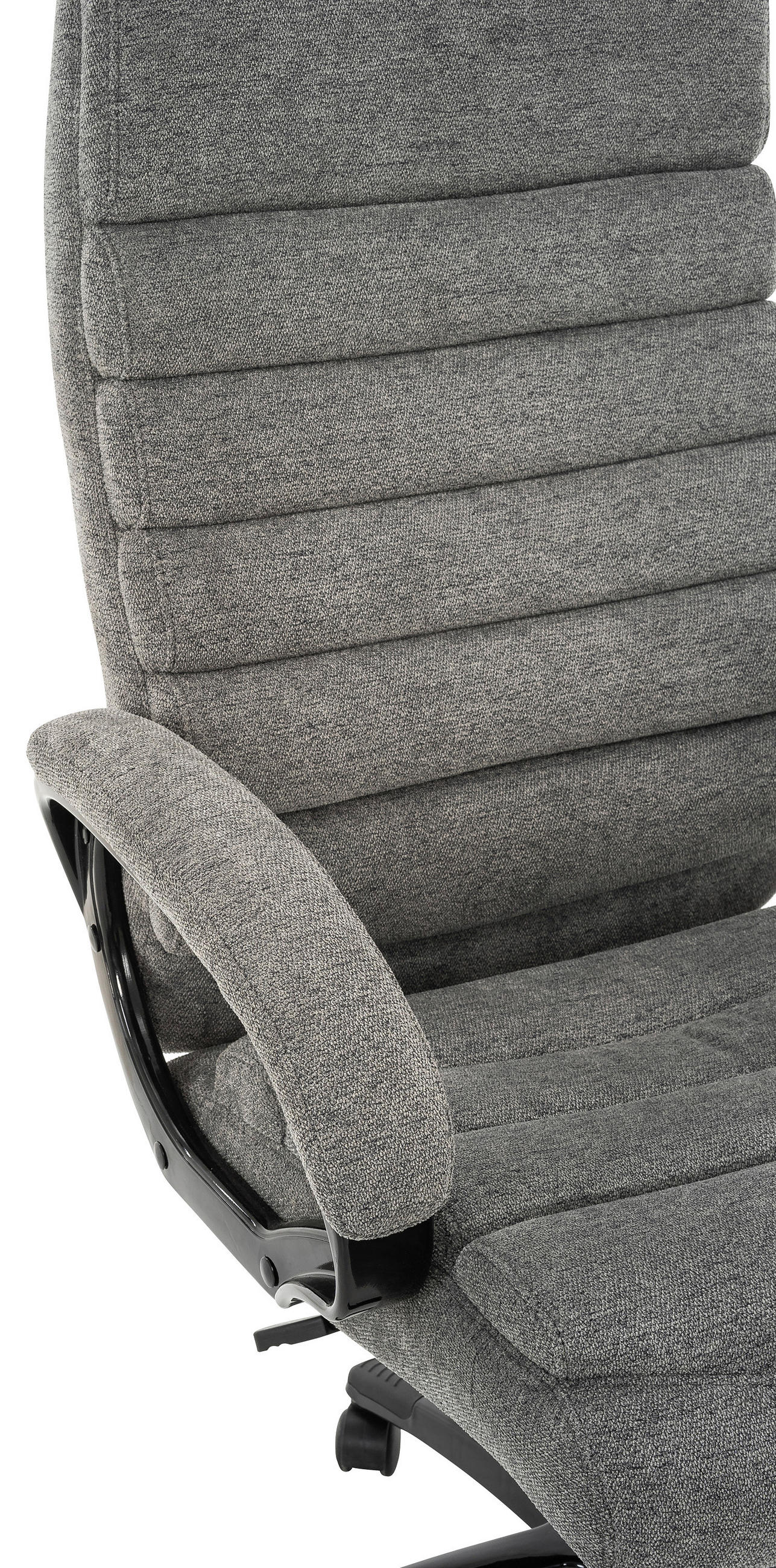 CHEFSESSEL Webstoff Grau, Schwarz  - Schwarz/Grau, MODERN, Kunststoff/Textil (70/115-123/77cm) - MID.YOU