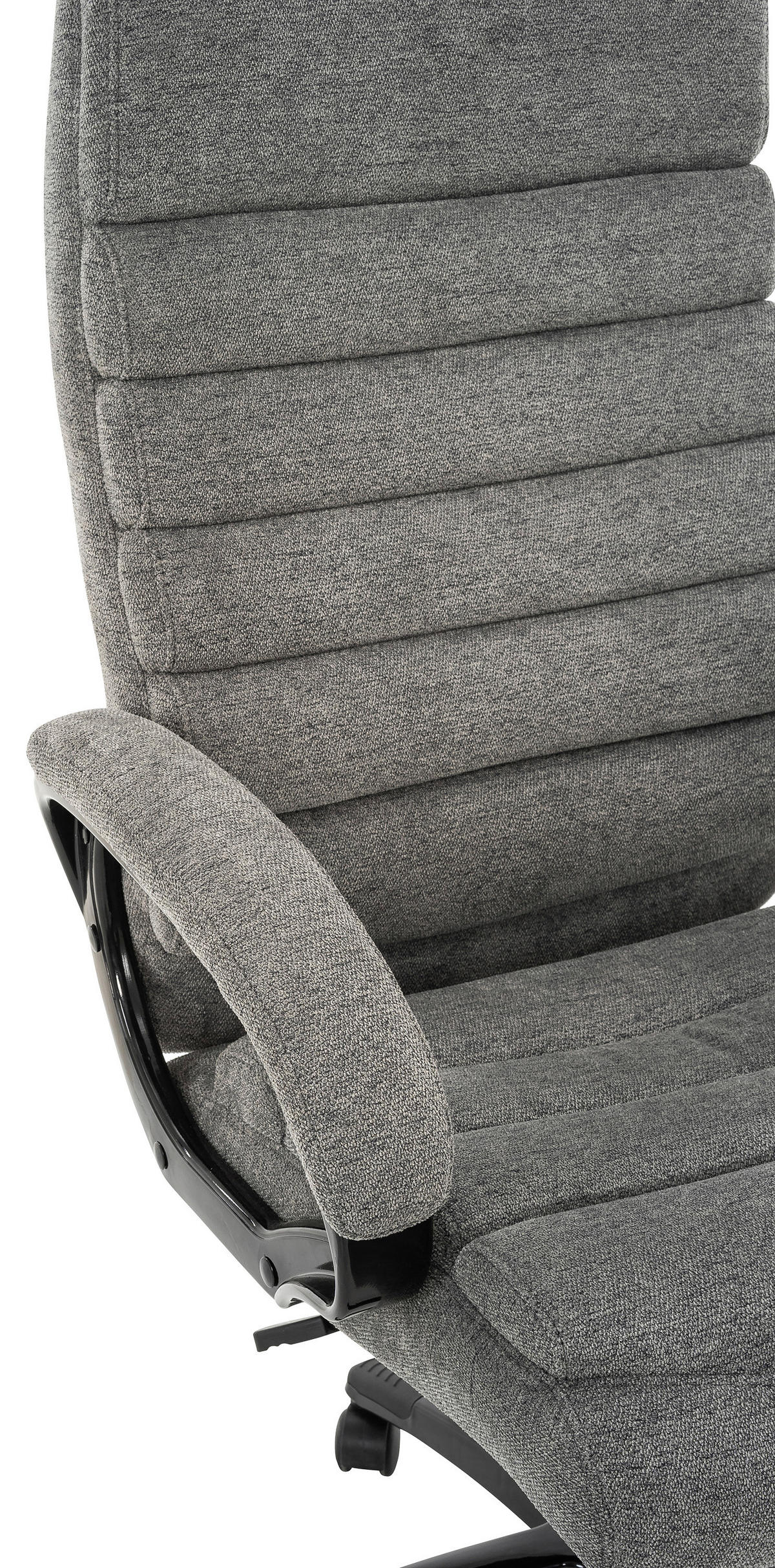 CHEFSESSEL Webstoff Grau, Schwarz  - Schwarz/Grau, MODERN, Kunststoff/Textil (70/115-123/77cm) - MID.YOU
