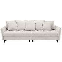 BIGSOFA  in Webstoff Creme  - Creme/Schwarz, KONVENTIONELL, Textil/Metall (282/94/127cm) - Ambia Home