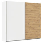 SCHWEBETÜRENSCHRANK  in Weiß, Eiche Artisan  - Alufarben/Weiß, KONVENTIONELL, Holzwerkstoff/Metall (225/210/62cm) - Xora
