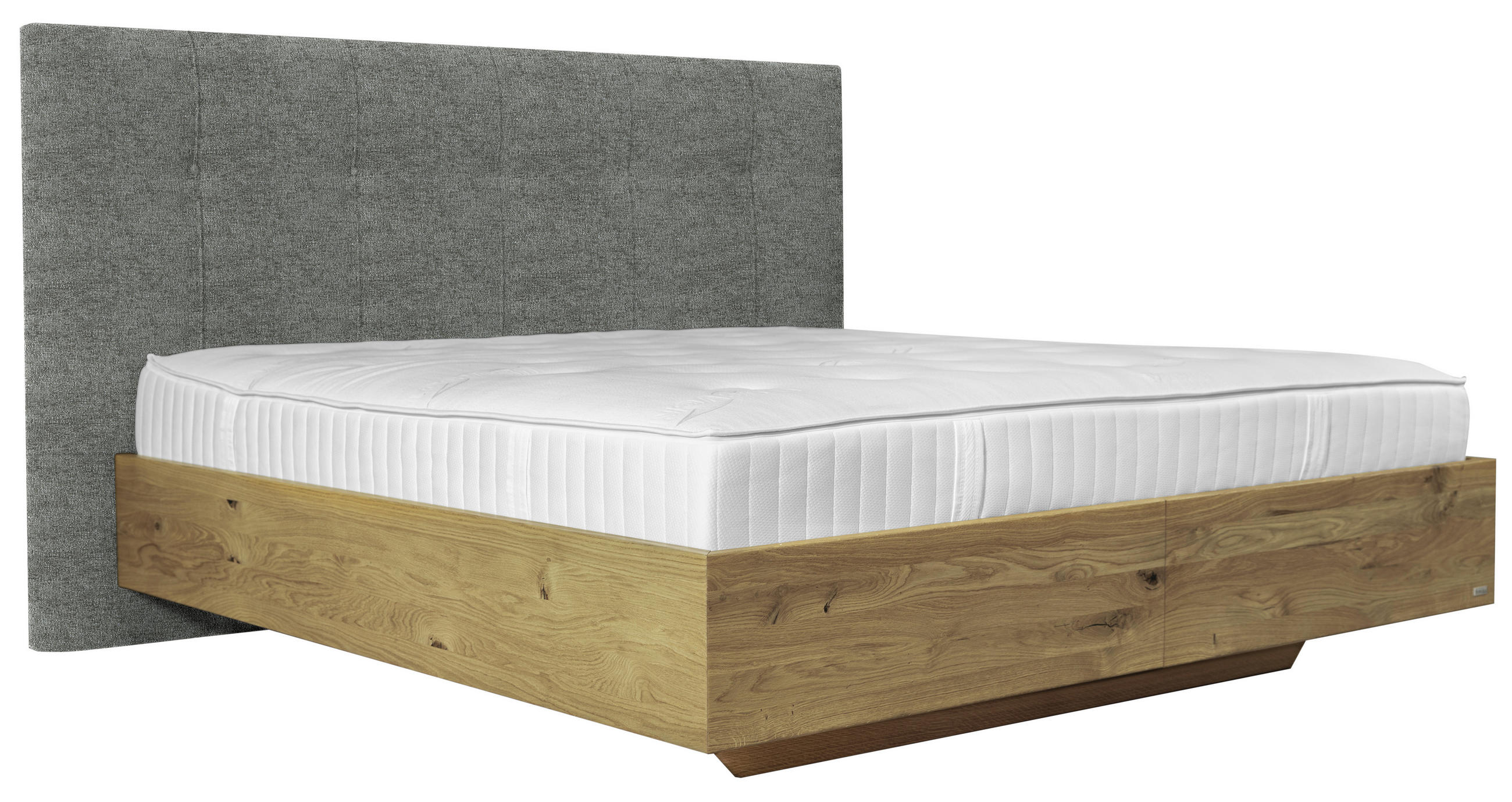 BOXSPRINGBETT 180/200 cm  in Grau, Wildeiche  - Wildeiche/Grau, Natur, Holz/Textil (180/200cm) - Valnatura