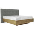 BOXSPRINGBETT 180/200 cm  in Grau, Wildeiche  - Wildeiche/Grau, Natur, Holz/Textil (180/200cm) - Valnatura