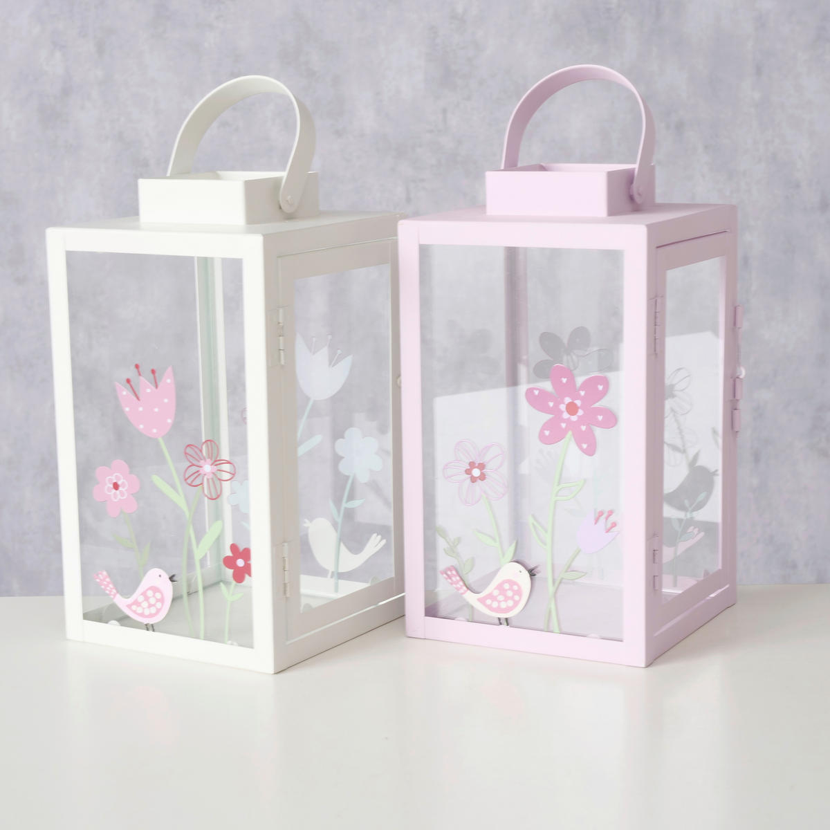 LATERNE - Pink/Rosa, LIFESTYLE, Glas/Metall (12/12/22cm)