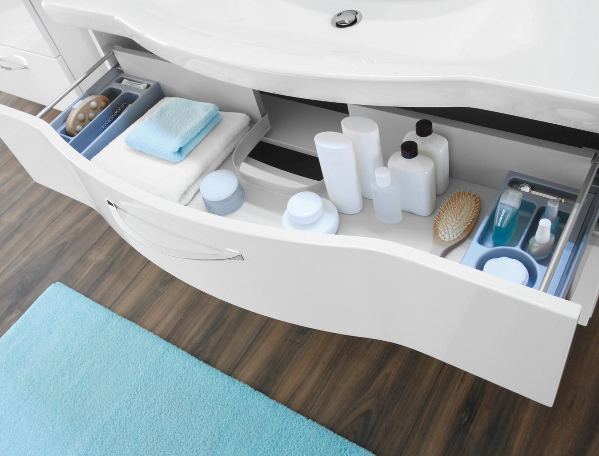 BADEZIMMER  in 97 cm  - Weiß, KONVENTIONELL, Holzwerkstoff (97cm) - Sadena