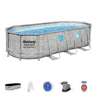 POOLSET 56716GS 549/274/122 cm  - Blau/Weiß, KONVENTIONELL, Kunststoff/Metall (549/274/122cm) - Bestway