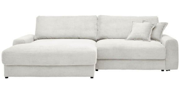 ECKSOFA  in Cord Creme  180/300 cm  - Creme/Schwarz, MODERN, Kunststoff/Textil (180/300cm) - Carryhome