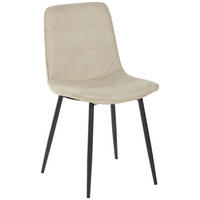 STUHL   Webstoff  Beige  - Beige/Schwarz, MODERN, Textil/Metall (47/84/52cm) - Livetastic