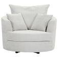 SESSEL in Chenille Creme  - Creme/Schwarz, KONVENTIONELL, Textil/Metall (115/72/115cm) - Carryhome