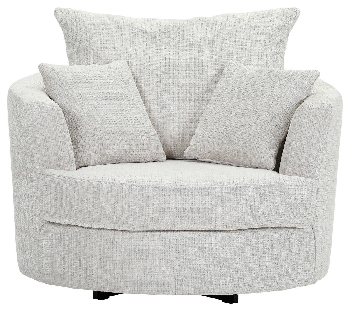 SESSEL in Chenille Creme  - Creme/Schwarz, Konventionell, Textil/Metall (115/72/115cm) - Carryhome