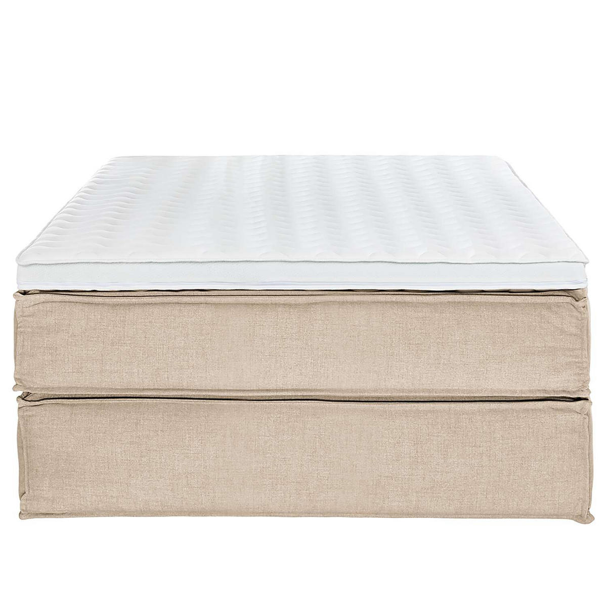BOXSPRINGBETT 140/220 cm  in Beige  - Beige/Schwarz, Design, Textil (140/220cm) - home24