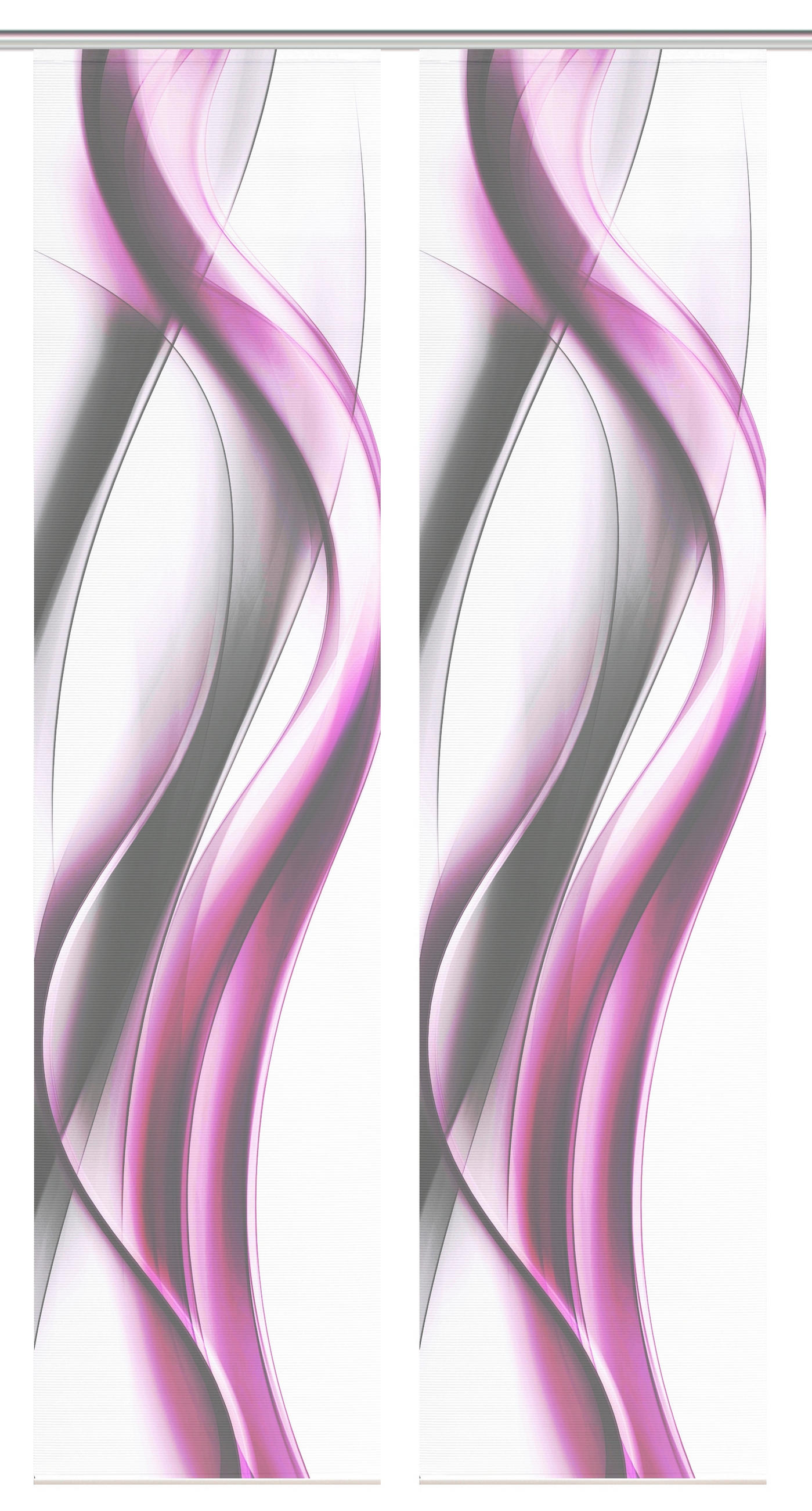 XXXLutz Flächenvorhang Cara Grau, Weiß, Pink 60x260 cm