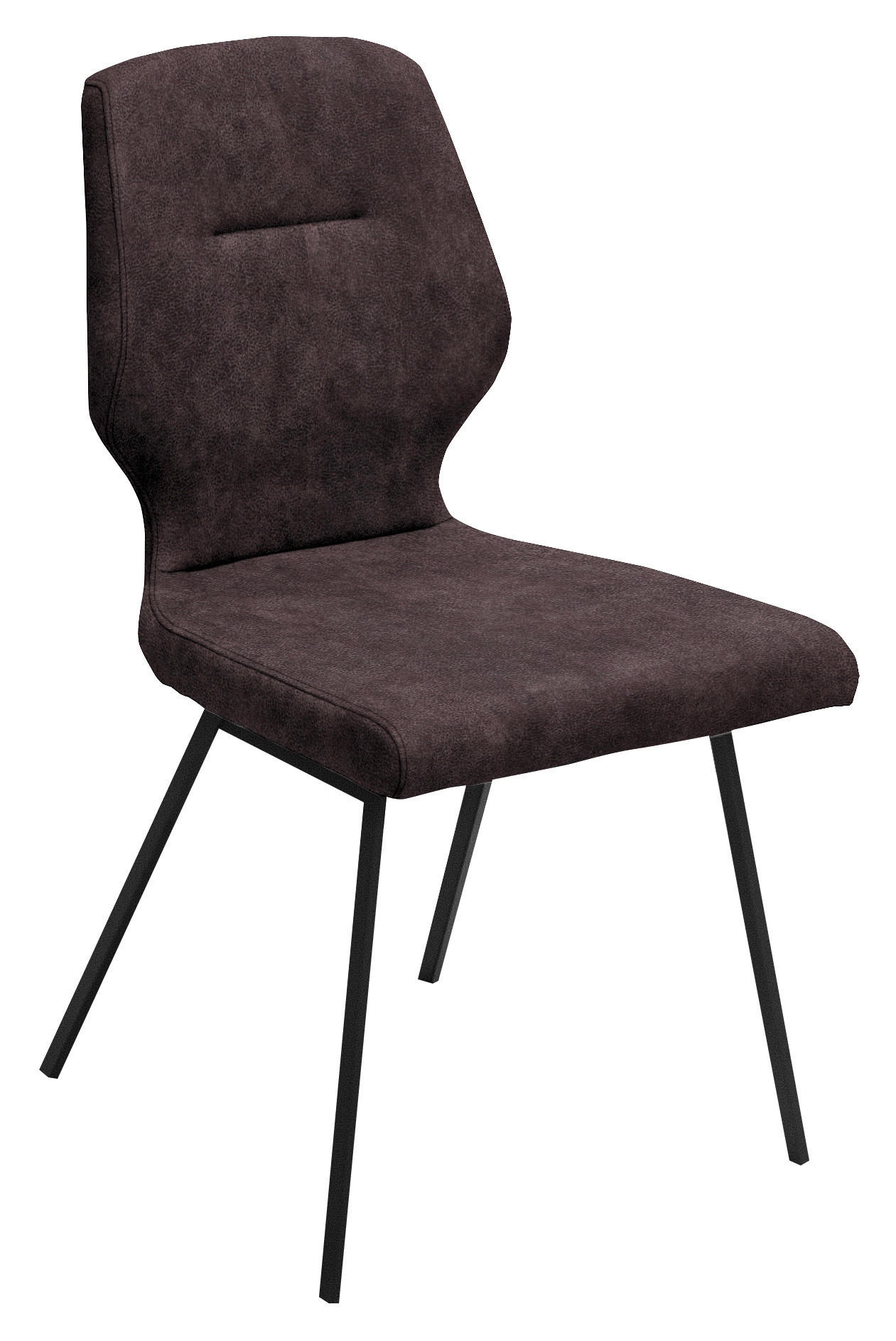 STUHL  in Stahl Mikrofaser Metall, Textil  - Dunkelbraun/Schwarz, Design, Textil/Metall (46/91/57cm) - Dieter Knoll